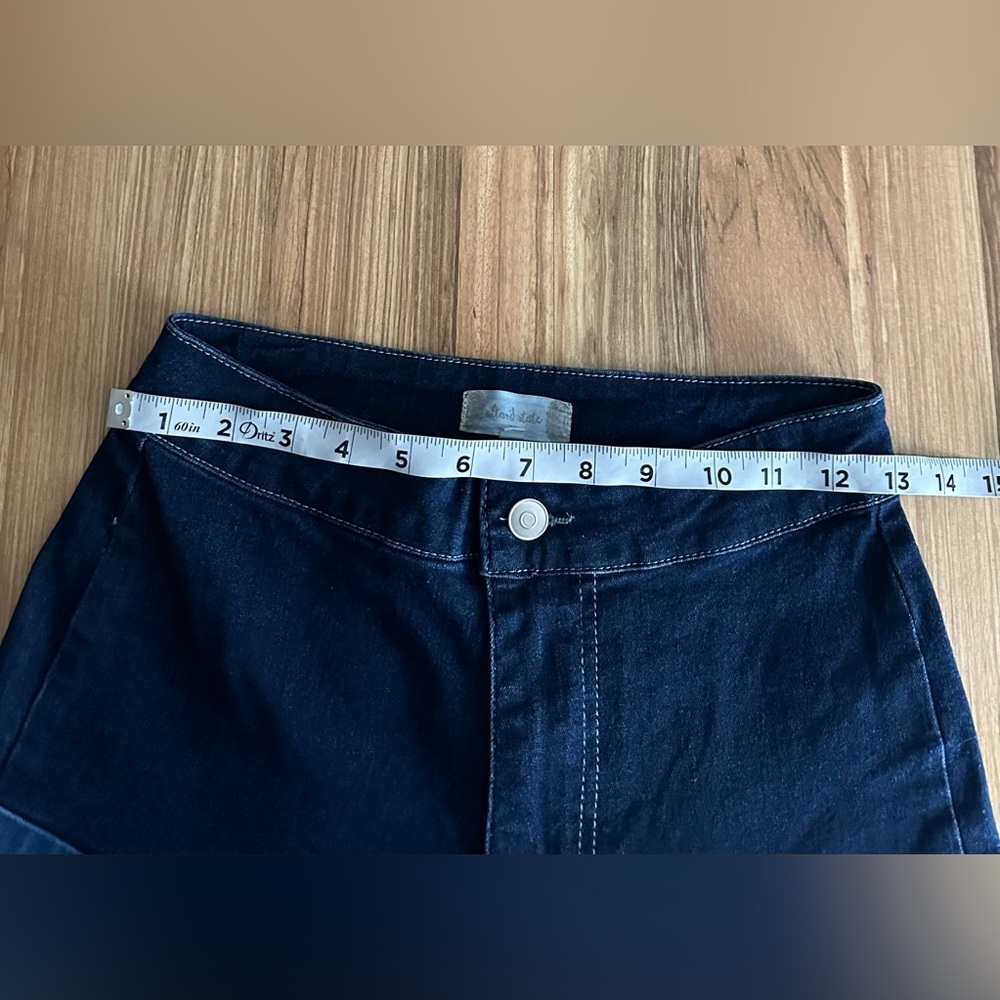 Altar’d State High Waisted Color Block Patch Bell Bottom Blue Size Medium - Picture 10 of 11